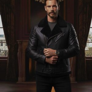 Black flight shearling jacket style