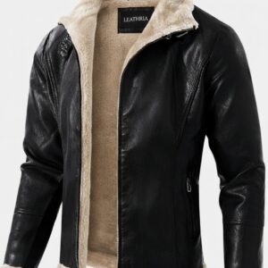 Fleece-Lined Leather Jacket