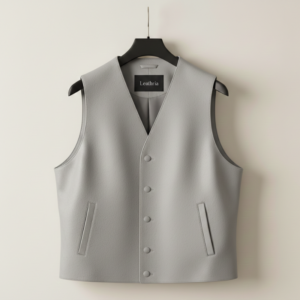 Leather Gilet Grey